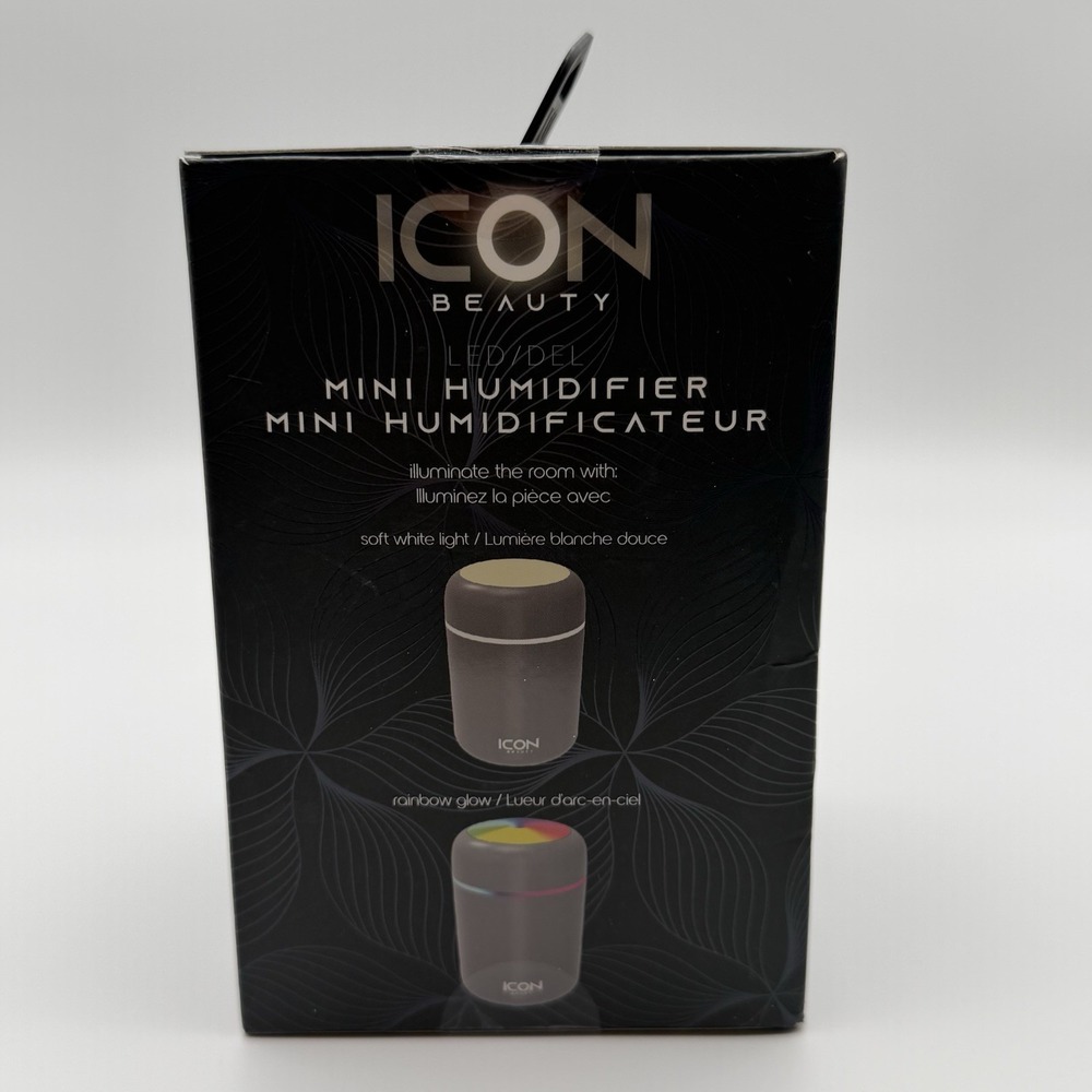 ICON Beauty LED Mini Humidifier USB Powered 2 LED Modes Gray NIB - Picture 9 of 14